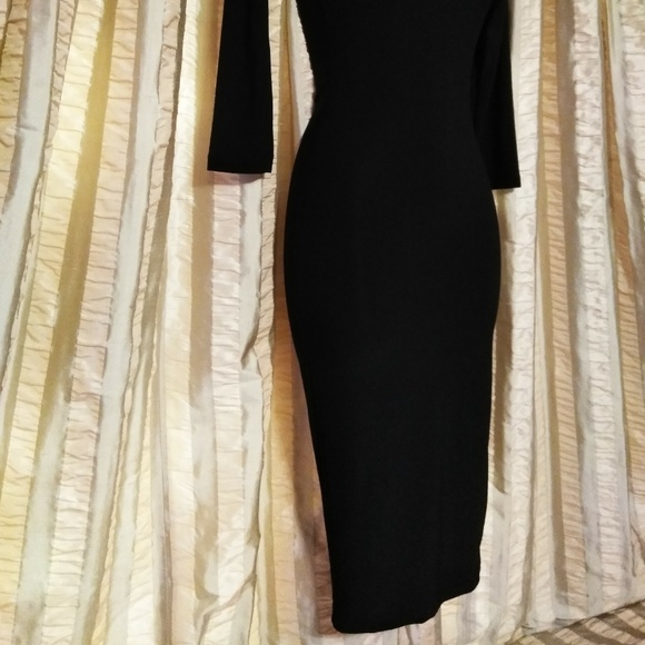 Small SJ Style Black Open-Back Bodycon Dress - Picture 3 of 4